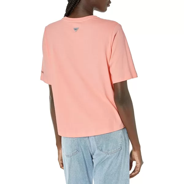 imageColumbia Womens Bramley Bay Relaxed TeeTiki PinkPfg Stacked Vert Logo