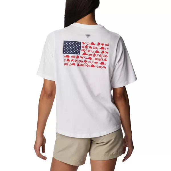 imageColumbia Womens Bramley Bay Relaxed TeeWhiteFish Friends Flag Graphic