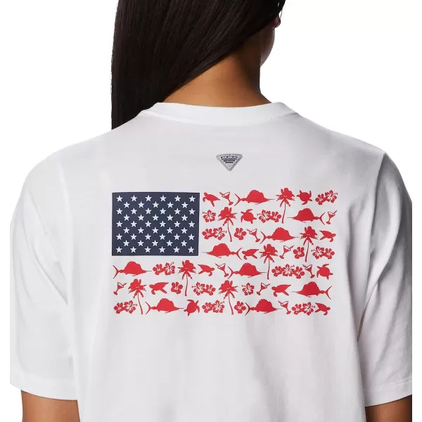 imageColumbia Womens Bramley Bay Relaxed TeeWhiteFish Friends Flag Graphic