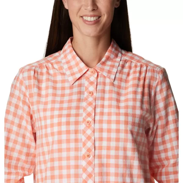 imageColumbia Womens Camp Henry Iii Ls ShirtCoral Reef Gingham