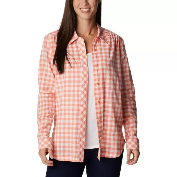imageColumbia Womens Camp Henry Iii Ls ShirtCoral Reef Gingham
