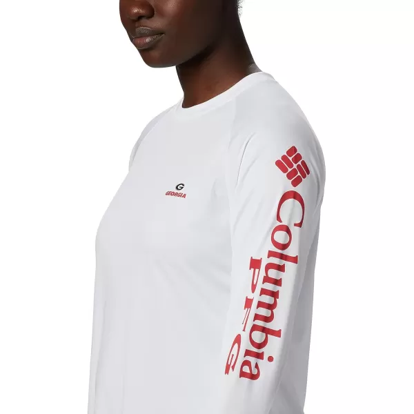 imageColumbia Womens Collegiate Tidal Tee Ls ShirtGeorgia Bulldogs Uga  WhiteBright Red