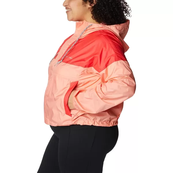 imageColumbia Womens Flash Challenger Cropped WindbreakerCoral ReefRed Hibiscus