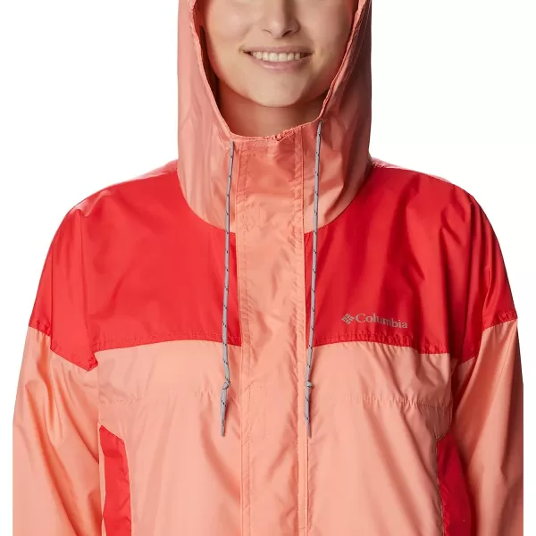 imageColumbia Womens Flash Challenger Cropped WindbreakerCoral ReefRed Hibiscus