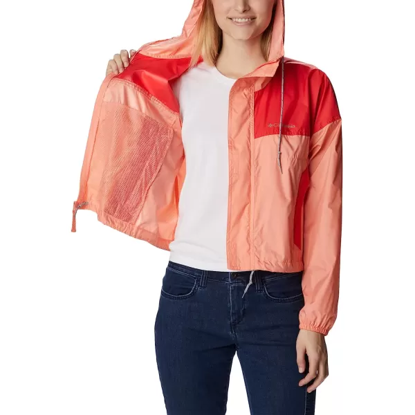 imageColumbia Womens Flash Challenger Cropped WindbreakerCoral ReefRed Hibiscus