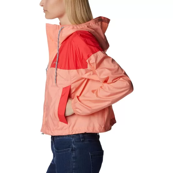 imageColumbia Womens Flash Challenger Cropped WindbreakerCoral ReefRed Hibiscus