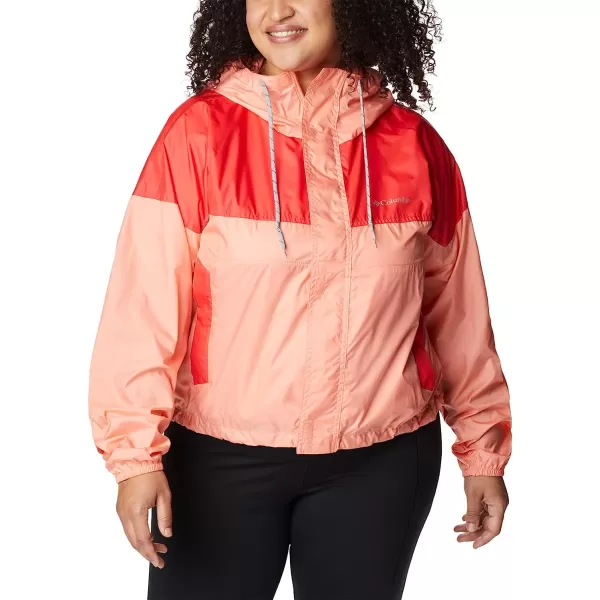 imageColumbia Womens Flash Challenger Cropped WindbreakerCoral ReefRed Hibiscus
