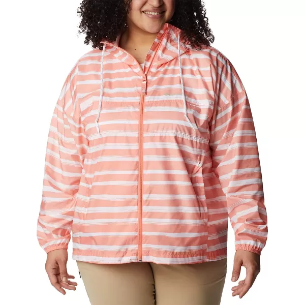 imageColumbia Womens Flash Challenger Novelty WindbreakerCoral Reef Brush Stripe Print
