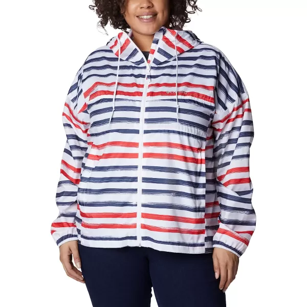 imageColumbia Womens Flash Challenger Novelty WindbreakerWhite Brush Stripe Multi Print