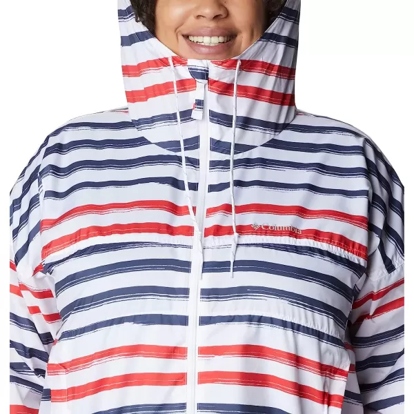 imageColumbia Womens Flash Challenger Novelty WindbreakerWhite Brush Stripe Multi Print
