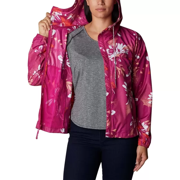 imageColumbia Womens Flash Challenger Novelty WindbreakerWild Fuchsia Daisy Party Print
