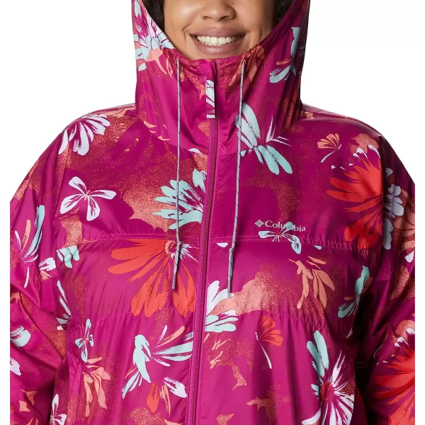 imageColumbia Womens Flash Challenger Novelty WindbreakerWild Fuchsia Daisy Party Print