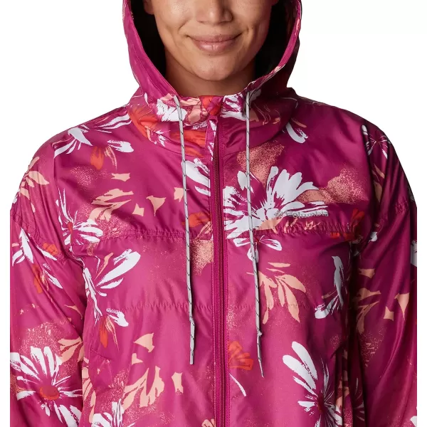 imageColumbia Womens Flash Challenger Novelty WindbreakerWild Fuchsia Daisy Party Print