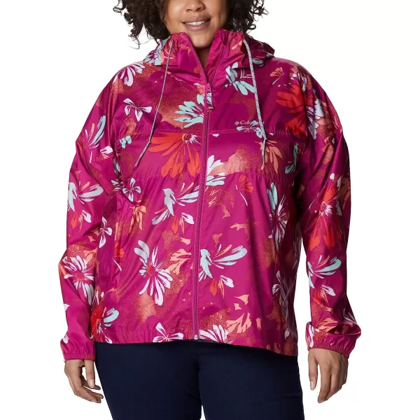 imageColumbia Womens Flash Challenger Novelty WindbreakerWild Fuchsia Daisy Party Print