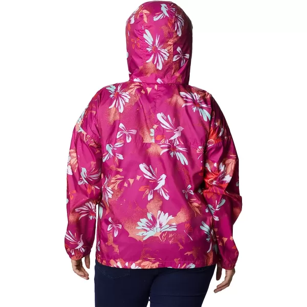 imageColumbia Womens Flash Challenger Novelty WindbreakerWild Fuchsia Daisy Party Print