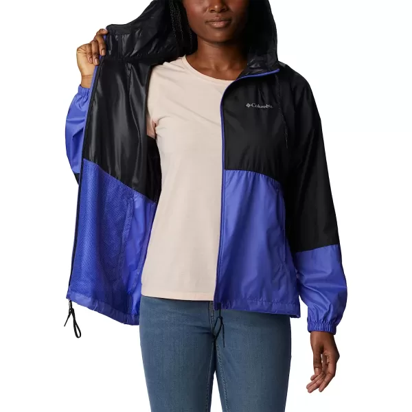 imageColumbia Womens Flash Forward WindbreakerRegular BlackPurple Lotus