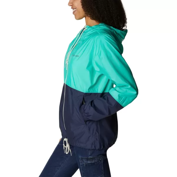 imageColumbia Womens Flash Forward WindbreakerRegular Electric TurquoiseNocturnal