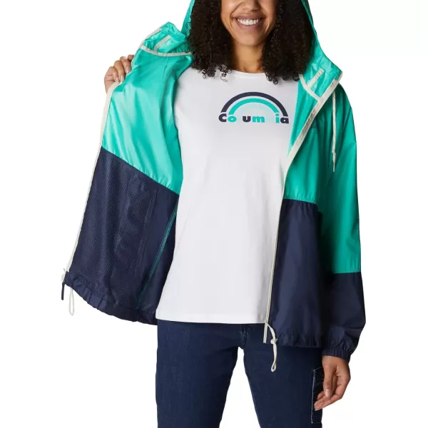 imageColumbia Womens Flash Forward WindbreakerRegular Electric TurquoiseNocturnal