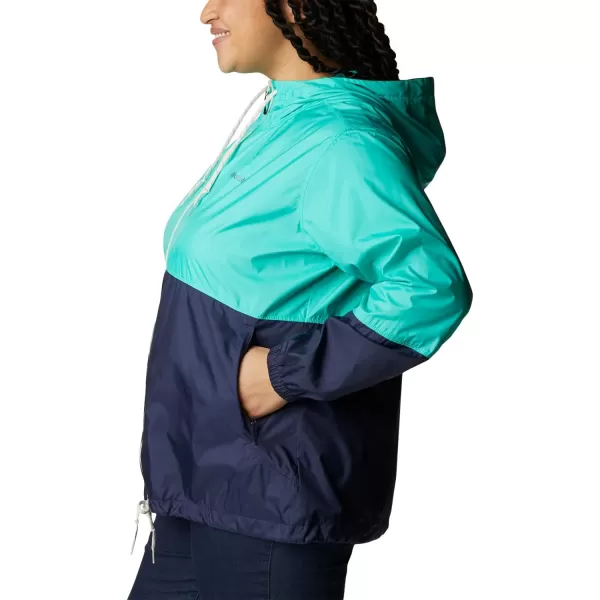 imageColumbia Womens Flash Forward WindbreakerRegular Electric TurquoiseNocturnal