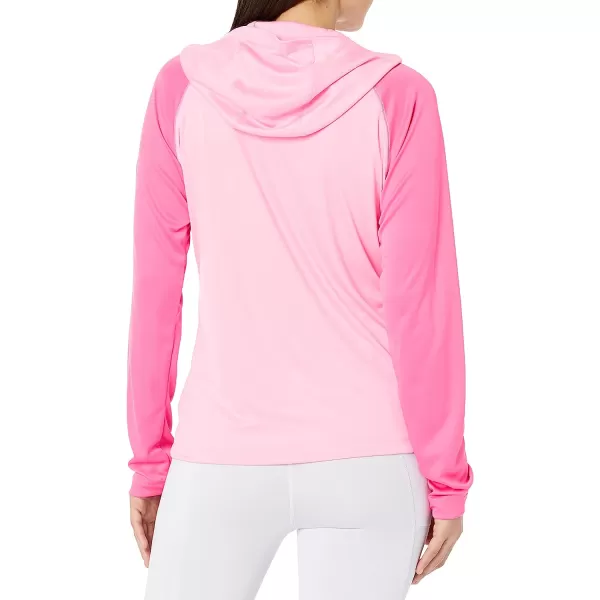 imageColumbia Womens Fork Stream Long Sleeve HoodieWild RoseWld GrnmSnst Orng Logo