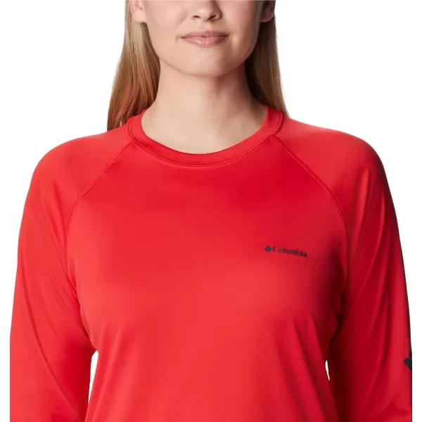 imageColumbia Womens Fork Stream Long Sleeve ShirtRed LilyNocturnal Logo