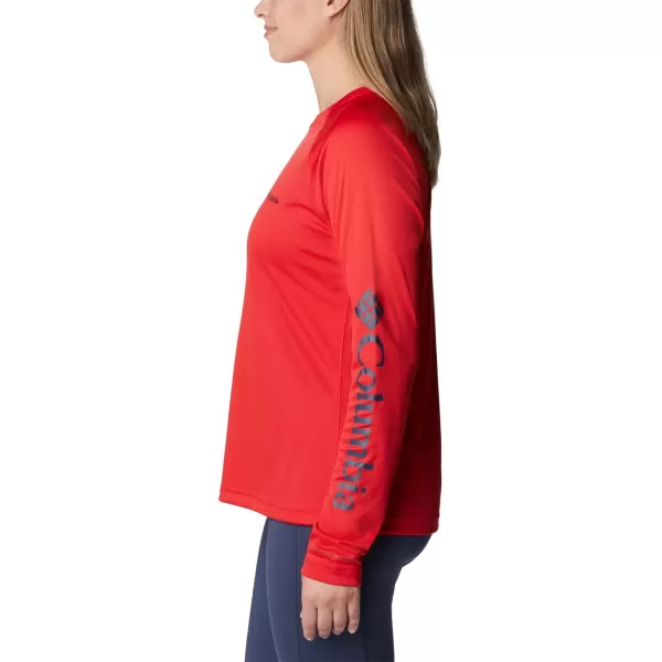 imageColumbia Womens Fork Stream Long Sleeve ShirtRed LilyNocturnal Logo