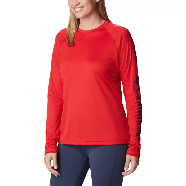 imageColumbia Womens Fork Stream Long Sleeve ShirtRed LilyNocturnal Logo