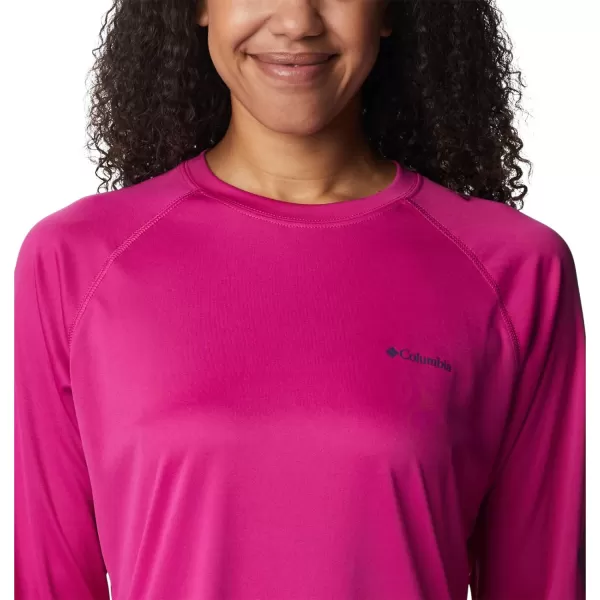 imageColumbia Womens Fork Stream Long Sleeve ShirtWild FuchsiaNocturnal Logo