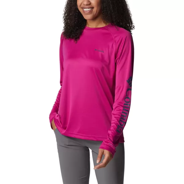 imageColumbia Womens Fork Stream Long Sleeve ShirtWild FuchsiaNocturnal Logo