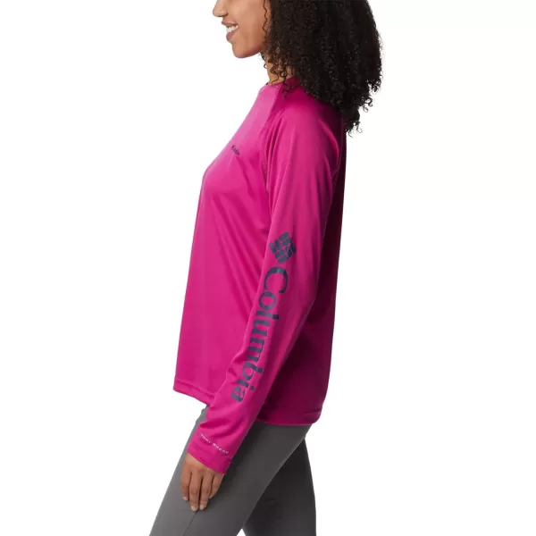 imageColumbia Womens Fork Stream Long Sleeve ShirtWild FuchsiaNocturnal Logo