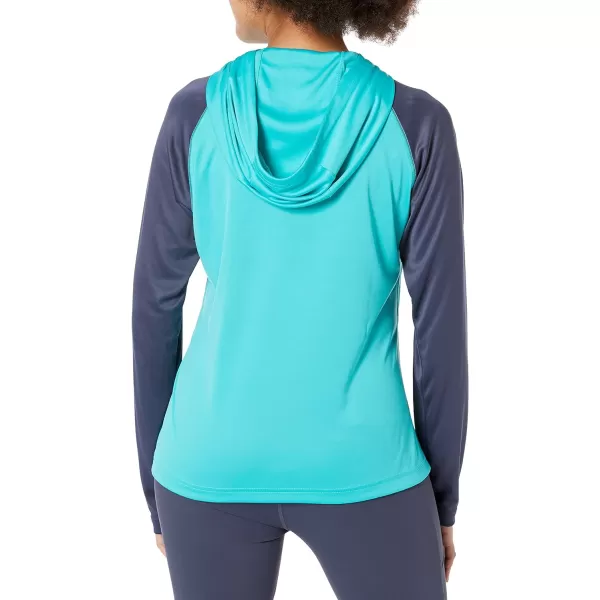 imageColumbia Womens Fork Stream Ls HoodieBright AquaNocturnalWhite Logo