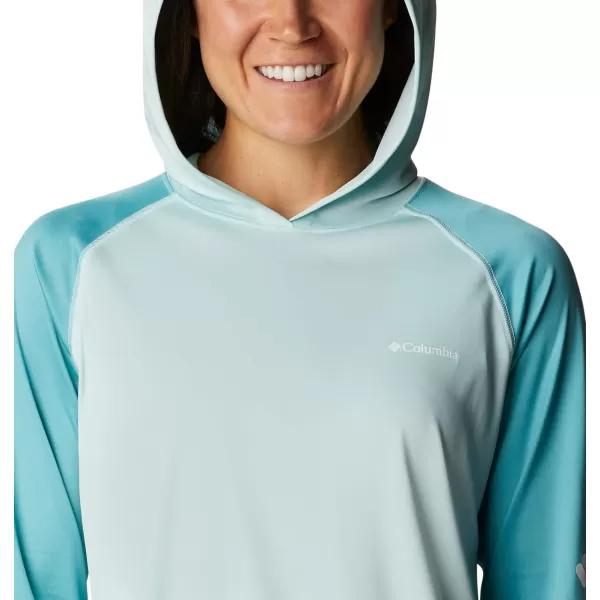imageColumbia Womens Fork Stream Ls HoodieIcy MornSea WaveWhite Logo