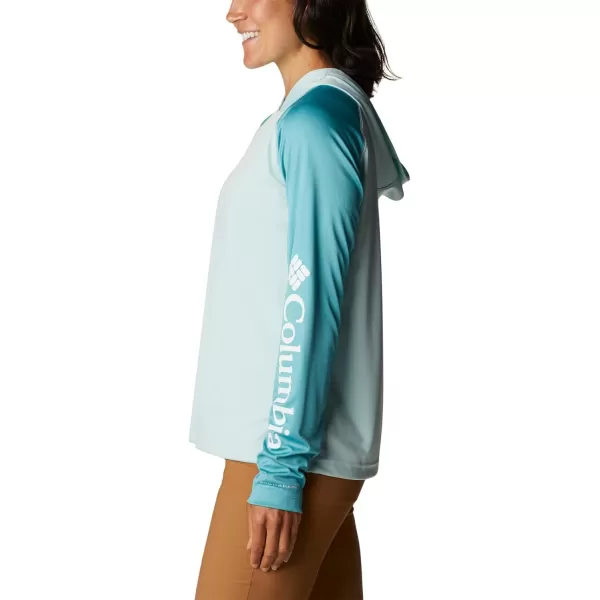imageColumbia Womens Fork Stream Ls HoodieIcy MornSea WaveWhite Logo