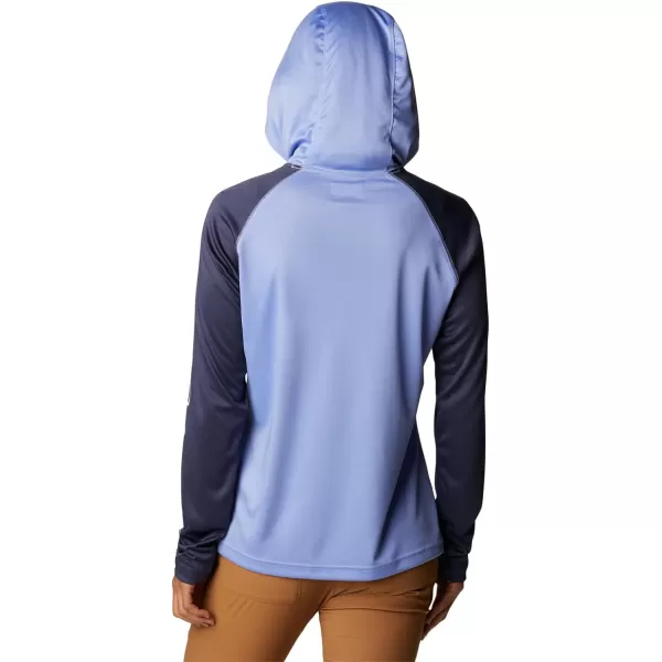 imageColumbia Womens Fork Stream Ls HoodieSerenityNocturnalWhite Logo