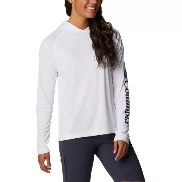 imageColumbia Womens Fork Stream Ls HoodieWhiteDark Nocturnal Logo