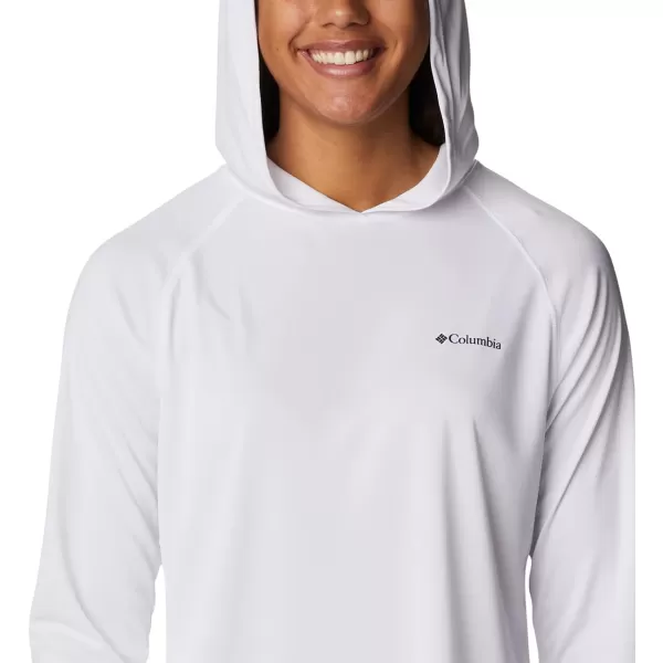 imageColumbia Womens Fork Stream Ls HoodieWhiteDark Nocturnal Logo