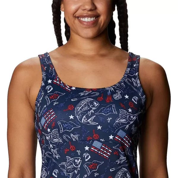 imageColumbia Womens Freezer Iii DressCollegiate Navy Americana Fishing Print