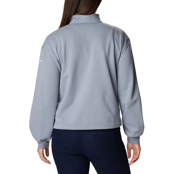 imageColumbia Womens Logo French Terry Half ZipLight Grey HeatherWhite Logo