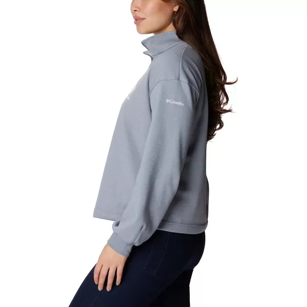 imageColumbia Womens Logo French Terry Half ZipLight Grey HeatherWhite Logo