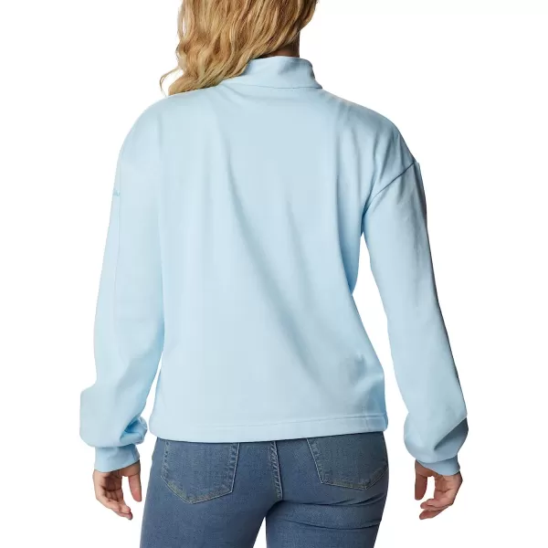 imageColumbia Womens Logo French Terry Half ZipSpring BlueAtoll Logo