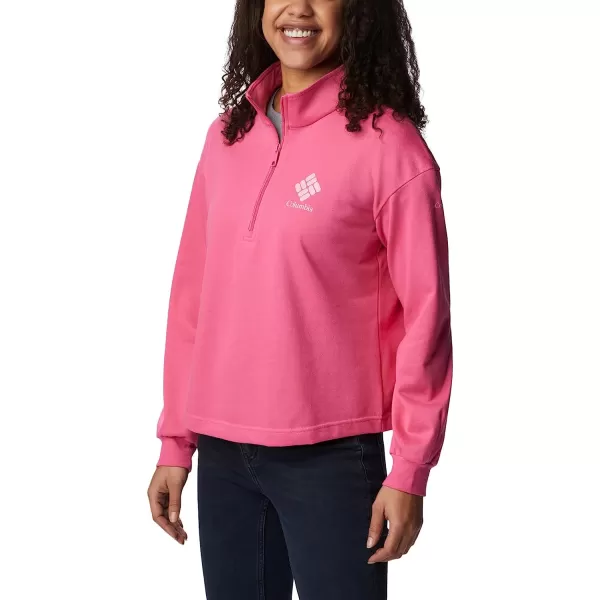 imageColumbia Womens Logo French Terry Half ZipWild GeraniumWild Rose Logo