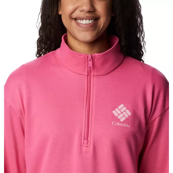 imageColumbia Womens Logo French Terry Half ZipWild GeraniumWild Rose Logo