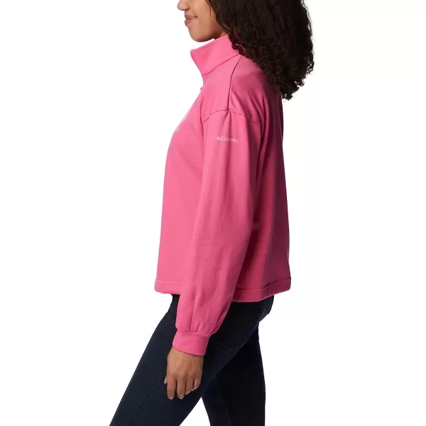 imageColumbia Womens Logo French Terry Half ZipWild GeraniumWild Rose Logo