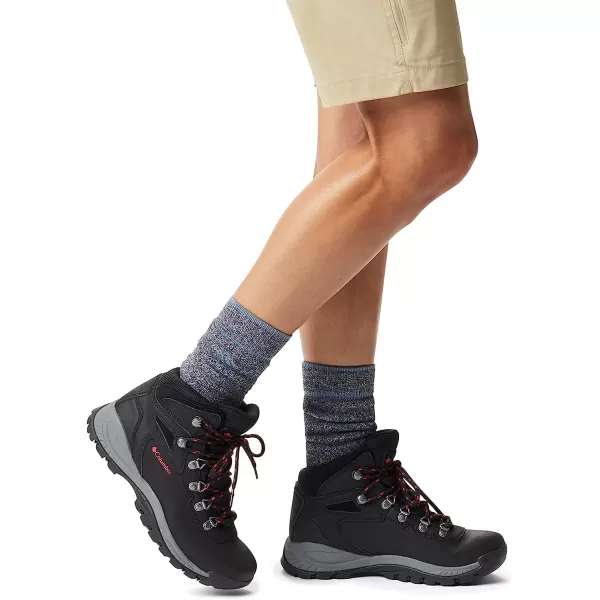 imageColumbia Womens Newton Ridge Lightweight Waterproof Shoe Hiking BootBlack Poppy Red