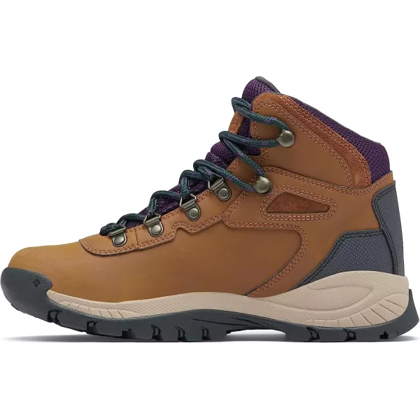 imageColumbia Womens Newton Ridge Lightweight Waterproof Shoe Hiking BootLight Brown Cyber Purple
