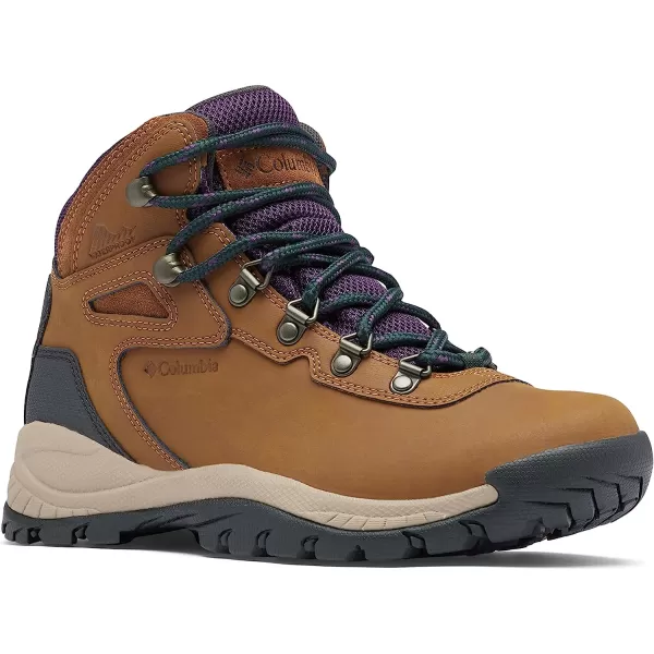imageColumbia Womens Newton Ridge Lightweight Waterproof Shoe Hiking BootLight Brown Cyber Purple