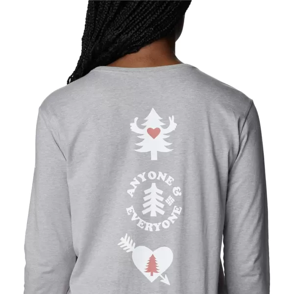 imageColumbia Womens North Cascades Back Graphic Long Sleeve TeeColumbia Grey HeatherAnyone amp Everyone