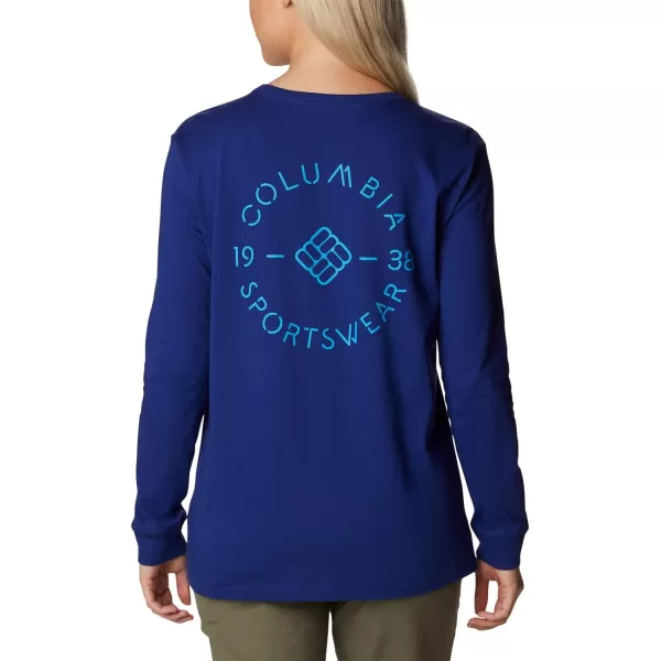 imageColumbia Womens North Cascades Back Graphic Long Sleeve TeeDark SapphireStamp Stencil