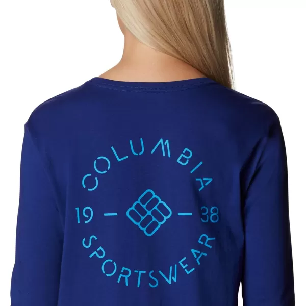 imageColumbia Womens North Cascades Back Graphic Long Sleeve TeeDark SapphireStamp Stencil