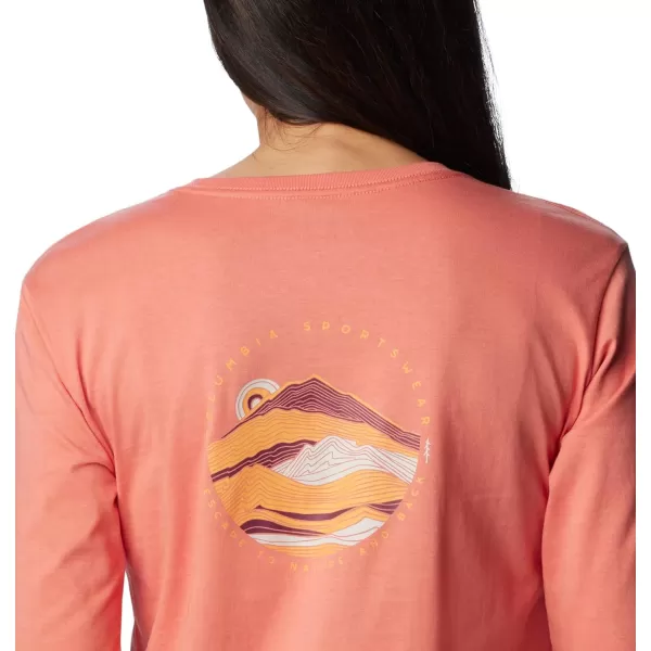 imageColumbia Womens North Cascades Back Graphic Long Sleeve TeeFaded Peach  Escape to Nature